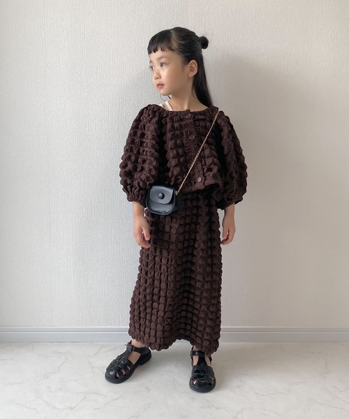 CIAOPANIC TYPY（チャオパニックティピー）の「【KIDS】マルチウェイポップコーンショートカーディガン（カーディガン/ボレロ・キッズ・サックスブルー/グリーン/ブラウン・S/M/L/XL/XXL）」の19枚目の写真