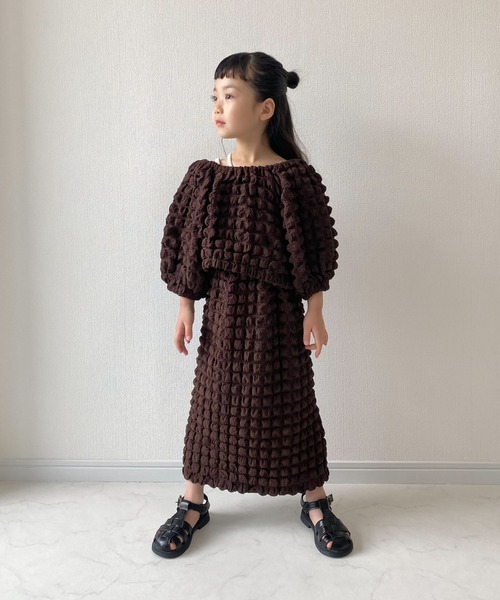 CIAOPANIC TYPY（チャオパニックティピー）の「【KIDS】マルチウェイポップコーンショートカーディガン（カーディガン/ボレロ・キッズ・サックスブルー/グリーン/ブラウン・S/M/L/XL/XXL）」の21枚目の写真