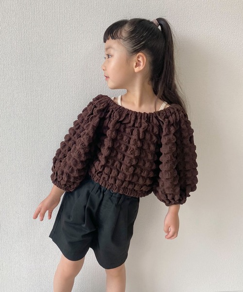 CIAOPANIC TYPY（チャオパニックティピー）の「【KIDS】マルチウェイポップコーンショートカーディガン（カーディガン/ボレロ・キッズ・サックスブルー/グリーン/ブラウン・S/M/L/XL/XXL）」の22枚目の写真