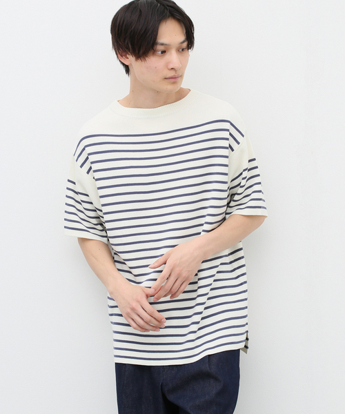 417 EDIFICE(フォーワンセブンエディフィス)の「リネンライクMVS ボーダーニット Tシャツ(Tシャツ/カットソー・メンズ・グレー/ブラック/ピンク系その他/ホワイト/ライトグリーン・MEDIUM/LARGE/X-LARGE)」の20枚目の写真