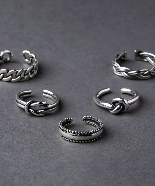 サイズ調整可能 シルバー925 ユニセックス変形デザイン シルバーリング