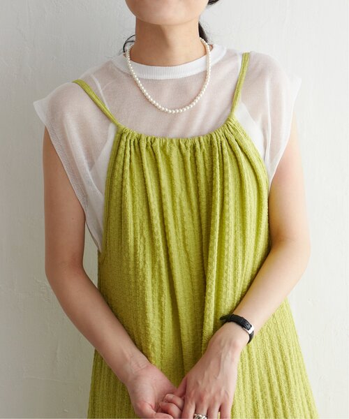 VENCEEXCHANGE（ヴァンスエクスチェンジ）の「シアーニットノースリトップス（ニット/セーター・レディース・ブラウン/ブラック/オフホワイト/グレー・FREE）」の22枚目の写真