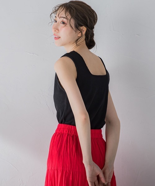 VICKY(ビッキー)の「【夏に大活躍】前後2WAYスクエアタンクトップ《手洗い可能》(キャミソール・レディース・オフホワイト/グレー/ブラック・M)」の22枚目の写真