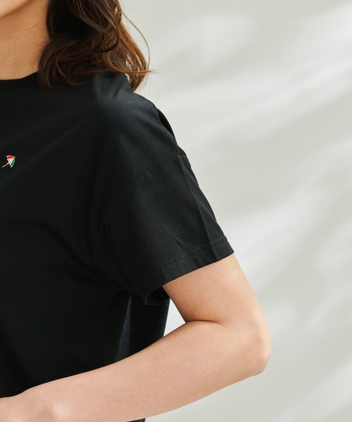 Arnold Palmer（アーノルドパーマー）の「シルケット 天竺 切替 ドロスト トップス（Tシャツ/カットソー・レディース・ミント/ホワイト/ブラック・L/S/M）」の5枚目の写真