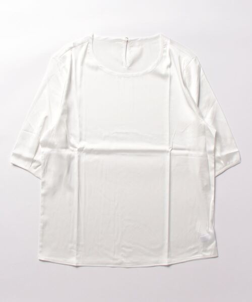 BLANC FICELLE(ブランフィセル)の「5分袖 エレガンス Tシャツ(Tシャツ/カットソー・レディース・ブラック/グレー/レッド/グリーン/ピンク/アイボリー・M/L/XL)」の17枚目の写真