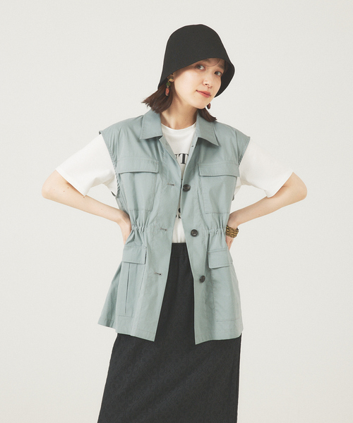 【セール】ミリタリーシャツベスト（ベスト）｜abahouse mavie（アバハウスマヴィ）