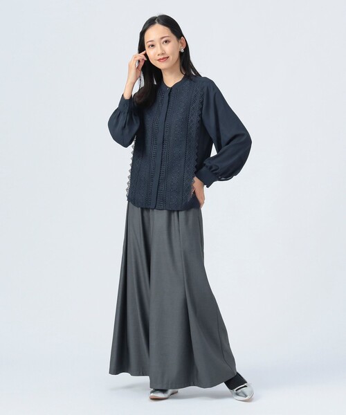 BEAMS HEART(ビームスハート)の「【WEB限定】フロントレース ブラウス(洗濯機可能)(シャツ/ブラウス・レディース・ベージュ/オフホワイト/ブラック/ネイビー/ライトグレー・FREE)」の17枚目の写真