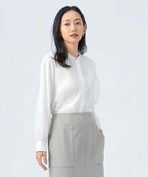 【WEB限定】フロントレース ブラウス（洗濯機可能）
