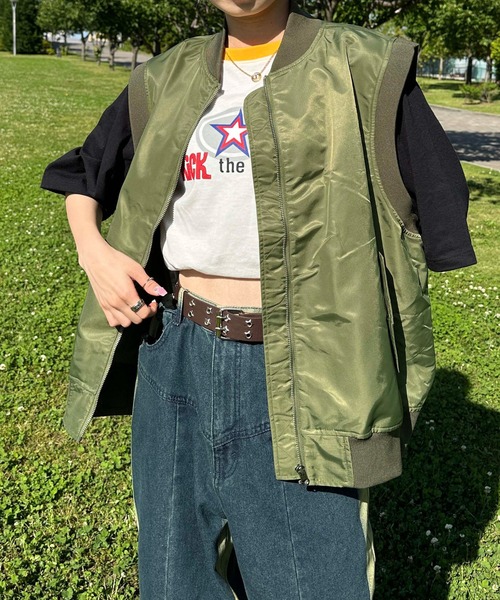 sedacle(セダクル)の「MA-1ベスト(ベスト・メンズ・ブラック/カーキ・MEDIUM/LARGE)」の9枚目の写真