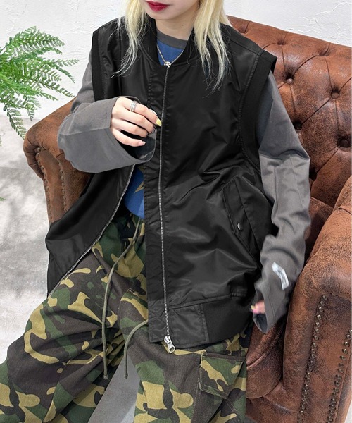 sedacle(セダクル)の「MA-1ベスト(ベスト・メンズ・ブラック/カーキ・MEDIUM/LARGE)」の19枚目の写真