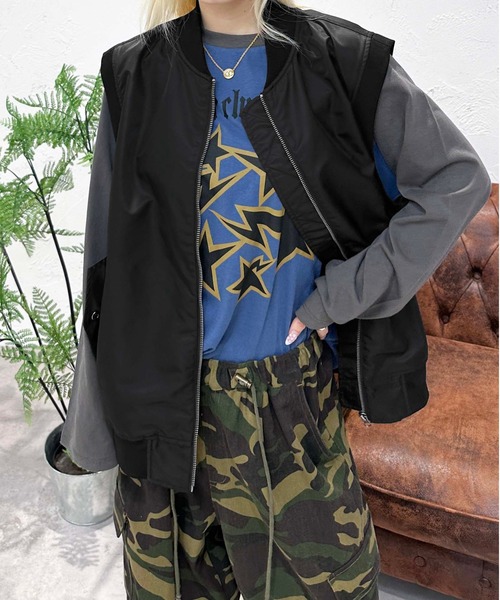 sedacle(セダクル)の「MA-1ベスト(ベスト・メンズ・ブラック/カーキ・MEDIUM/LARGE)」の20枚目の写真
