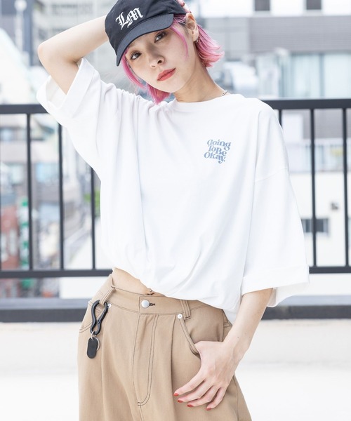 PBLIM(ページボーイリム)の「PBLIM/GTOルーズT(Tシャツ/カットソー・レディース・ボルドー/ブラック/オフホワイト・FREE)」の4枚目の写真