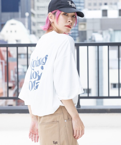PBLIM(ページボーイリム)の「PBLIM/GTOルーズT(Tシャツ/カットソー・レディース・ボルドー/ブラック/オフホワイト・FREE)」の7枚目の写真