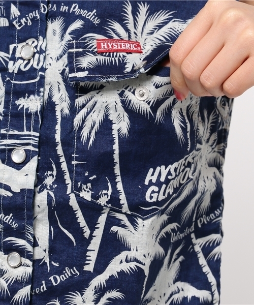 HYSTERIC GLAMOUR（ヒステリックグラマー）の「EXOTIC ATMOSPHERE総柄 ノースリーブSH（シャツ/ブラウス・レディース・ブルー系その他・FREE）」の9枚目の写真