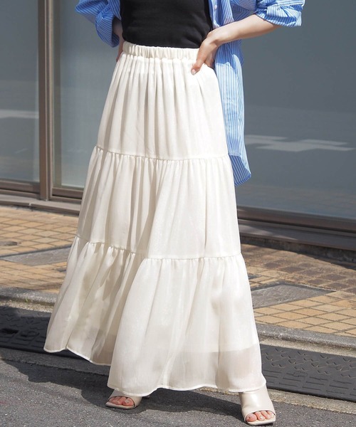tiptop（ティップトップ）の「【アソート】ティアードロングスカート