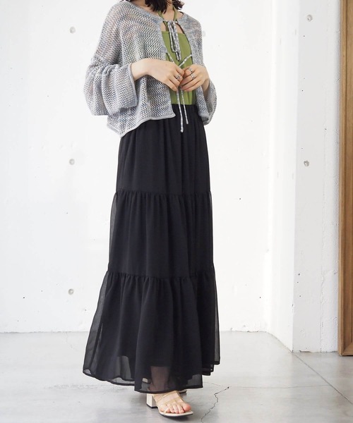 tiptop（ティップトップ）の「【アソート】ティアードロングスカート（スカート・レディース・アイボリー/ブラック/グレー/ブラック系その他/ホワイト系その他/グレー系その他/ホワイト系その他2/ブラック系その他2/ホワイト系その他3/ブラック系その他3/ブラック系その他4/ブルー系その他/ブラック系その他5/ブルー系その他2・FREE）」の16枚目の写真