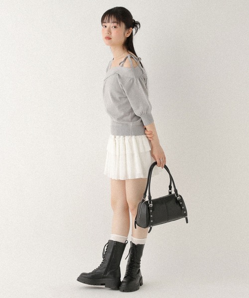 ミドルブーツ KRISTIN DANA BOOTS_2color 5連ゴシックベルト厚底ミドルブーツ/靴/2色展開/23〜26.5cm