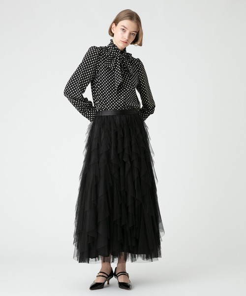 ルルウィルビー 24AW ドットフリルボウタイブラウス 美品 LOULOU WILLOUGHBY】◇ デシンドットフリル