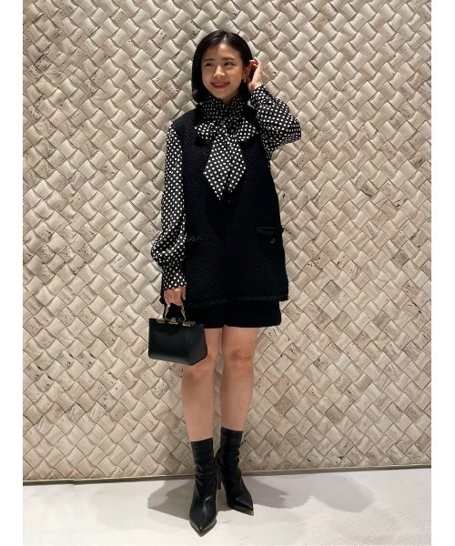 【Loulou Willoughby】デシンドットフリルボウタイブラウス allureville｜【LOULOU WILLOUGHBY】◇デシンドットフリル