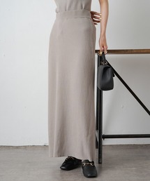 PUAL CE CIN | 【2023AW/Du noir】リブナロースカート(スカート)