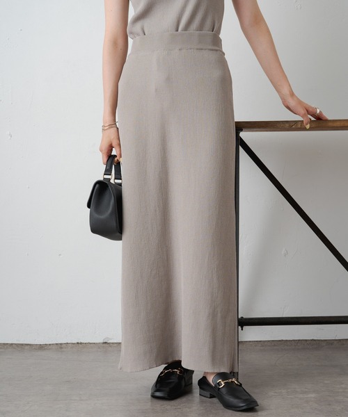 PUAL CE CIN（ピュアルセシン）の「【2023AW/Du noir】リブナロースカート（スカート・レディース・ブラウン/ブラック/グレイッシュベージュ・FREE）」の15枚目の写真