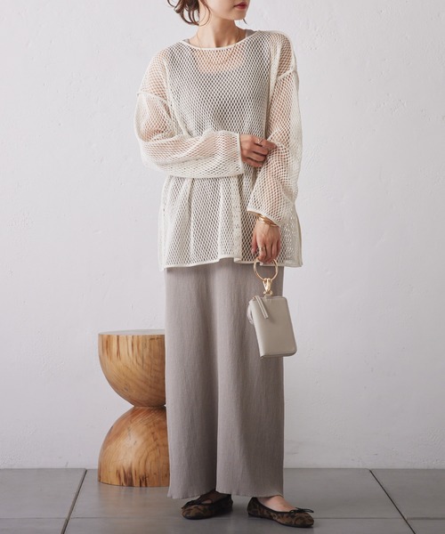 PUAL CE CIN（ピュアルセシン）の「【2023AW/Du noir】リブナロースカート（スカート・レディース・ブラウン/ブラック/グレイッシュベージュ・FREE）」の19枚目の写真