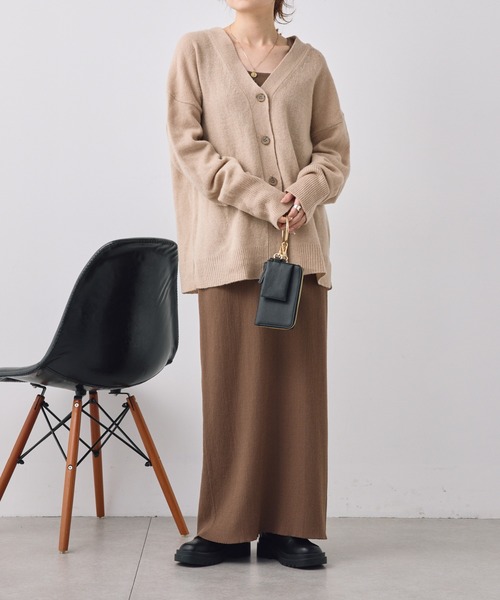 PUAL CE CIN（ピュアルセシン）の「【2023AW/Du noir】リブナロースカート（スカート・レディース・ブラウン/ブラック/グレイッシュベージュ・FREE）」の13枚目の写真