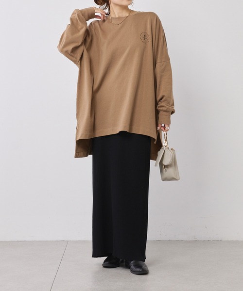 PUAL CE CIN（ピュアルセシン）の「【2023AW/Du noir】リブナロースカート（スカート・レディース・ブラウン/ブラック/グレイッシュベージュ・FREE）」の9枚目の写真