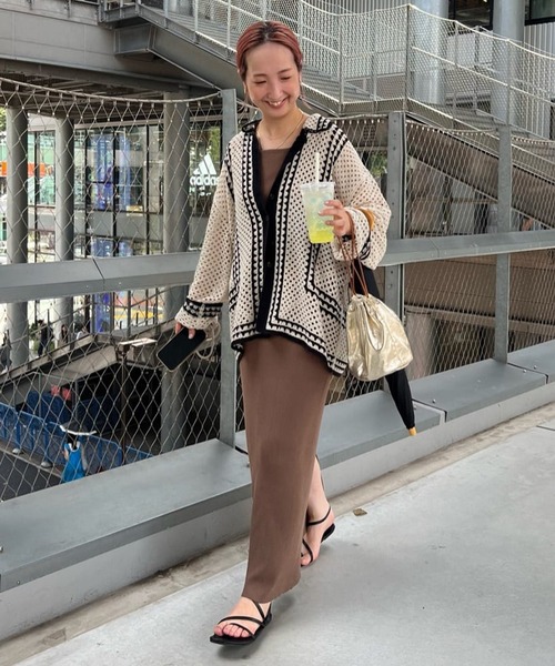 PUAL CE CIN（ピュアルセシン）の「【2023AW/Du noir】リブナロースカート（スカート・レディース・ブラウン/ブラック/グレイッシュベージュ・FREE）」の14枚目の写真