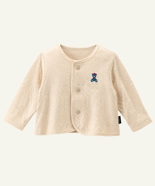 combimini（コンビミニ）の「やわらか長袖カーディガン（テディベア刺しゅう）（カーディガン/ボレロ・キッズ・オレンジ系その他/ダークブルー/ベージュ系・80/70）」の2枚目の写真