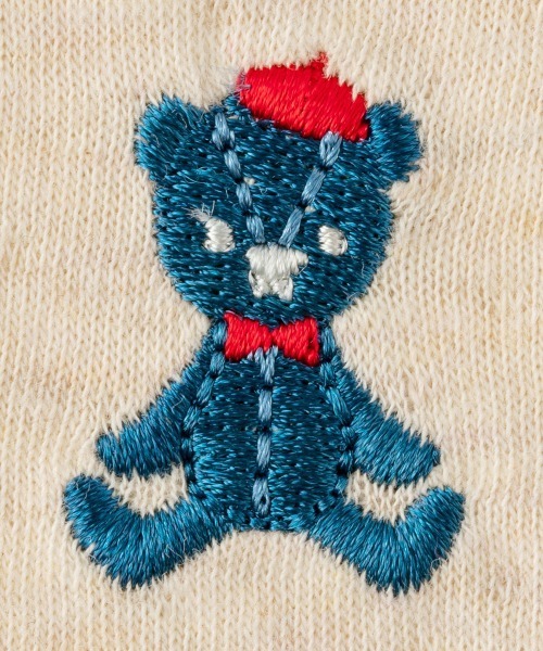 combimini（コンビミニ）の「やわらか長袖カーディガン（テディベア刺しゅう）（カーディガン/ボレロ・キッズ・オレンジ系その他/ダークブルー/ベージュ系・80/70）」の4枚目の写真