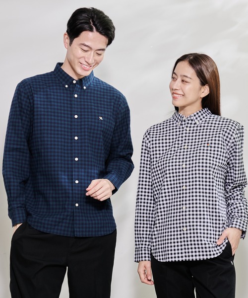 Arnold Palmer（アーノルドパーマー）の「アムンゼン ギンガム チェック リラックス シェア シャツ（シャツ/ブラウス・レディース・ブラック/ブラウン/ダークグリーン・L/S/XS/LL/M）」の22枚目の写真