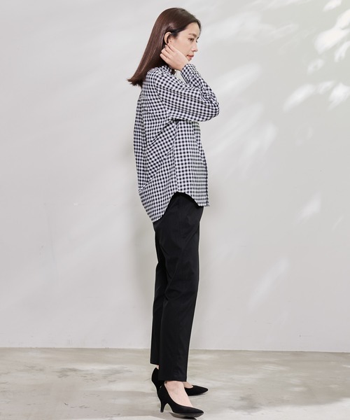 Arnold Palmer（アーノルドパーマー）の「アムンゼン ギンガム チェック リラックス シェア シャツ（シャツ/ブラウス・レディース・ブラック/ブラウン/ダークグリーン・L/S/XS/LL/M）」の12枚目の写真