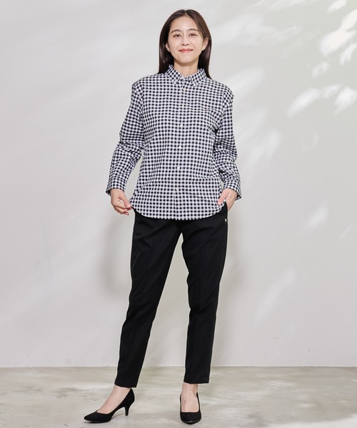 Arnold Palmer（アーノルドパーマー）の「アムンゼン ギンガム チェック リラックス シェア シャツ（シャツ/ブラウス・レディース・ブラック/ブラウン/ダークグリーン・L/S/XS/LL/M）」の11枚目の写真