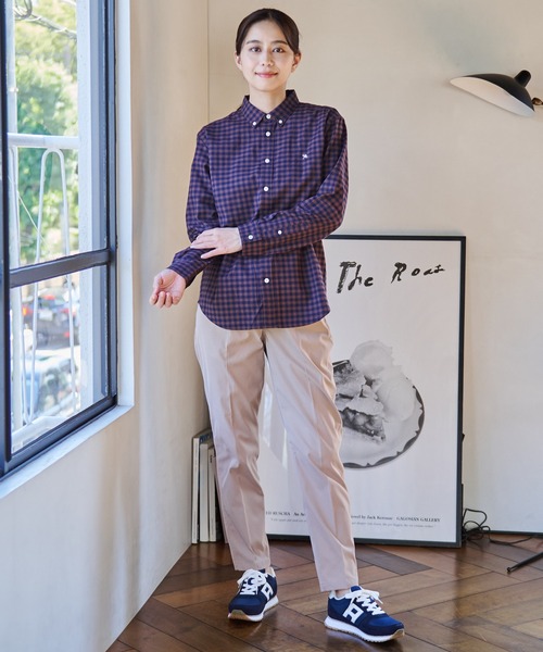 Arnold Palmer（アーノルドパーマー）の「アムンゼン ギンガム チェック リラックス シェア シャツ（シャツ/ブラウス・レディース・ブラック/ブラウン/ダークグリーン・L/S/XS/LL/M）」の15枚目の写真