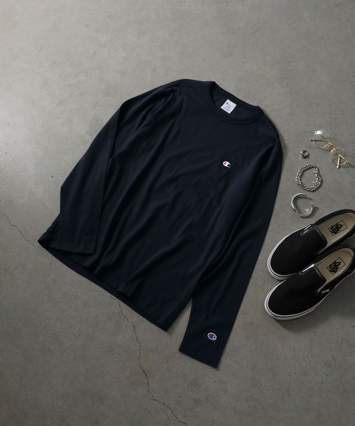 Champion(チャンピオン)の「【Champion】C3-Y428 LONG SLEEVE T-SHIRT/ロングスリーブTシャツ/チャンピオン(Tシャツ/カットソー・メンズ・ホワイト/グレー/ブラック/ネイビー/チョコ・L/XL/S/M)」の5枚目の写真