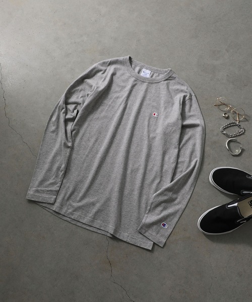 Champion(チャンピオン)の「【Champion】C3-Y428 LONG SLEEVE T-SHIRT/ロングスリーブTシャツ/チャンピオン(Tシャツ/カットソー・メンズ・ホワイト/グレー/ブラック/ネイビー/チョコ・L/XL/S/M)」の3枚目の写真