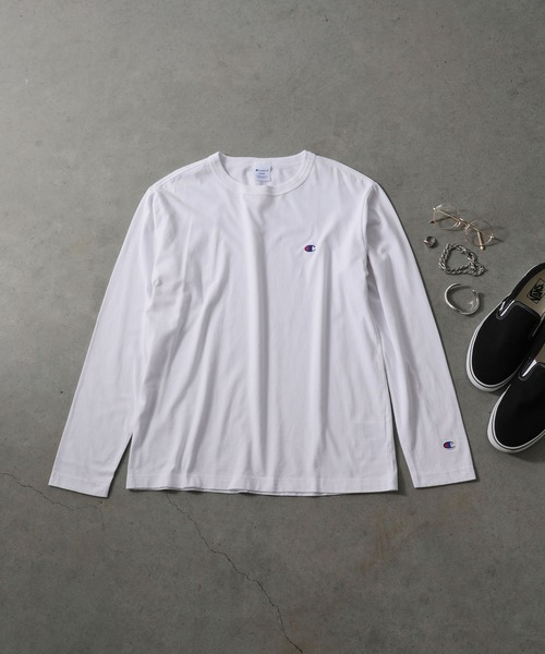 Champion(チャンピオン)の「【Champion】C3-Y428 LONG SLEEVE T-SHIRT/ロングスリーブTシャツ/チャンピオン(Tシャツ/カットソー・メンズ・ホワイト/グレー/ブラック/ネイビー/チョコ・L/XL/S/M)」の1枚目の写真