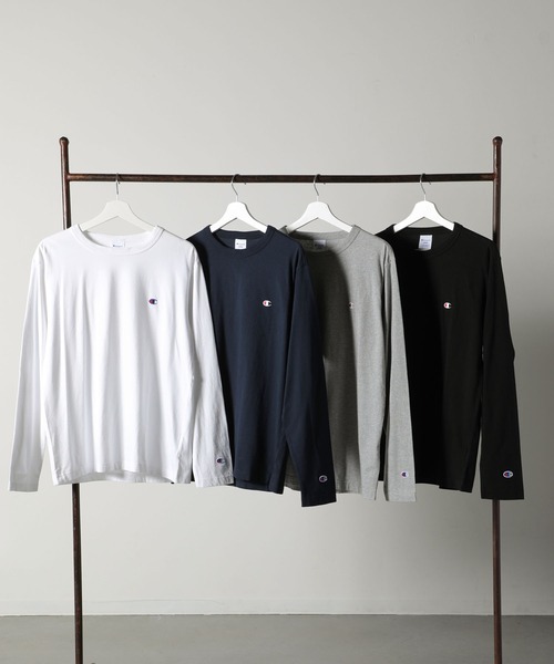 Champion(チャンピオン)の「【Champion】C3-Y428 LONG SLEEVE T-SHIRT/ロングスリーブTシャツ/チャンピオン(Tシャツ/カットソー・メンズ・ホワイト/グレー/ブラック/ネイビー/チョコ・L/XL/S/M)」の6枚目の写真