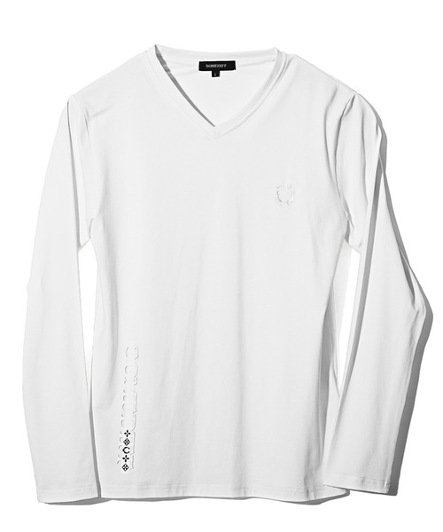 SOMEDIFF(サムディフ)の「ウォッシャブルPU×多様ラバープリントロンT メンズ 春服(Tシャツ/カットソー・メンズ・ホワイト/ブラック・XL/M/L)」の3枚目の写真