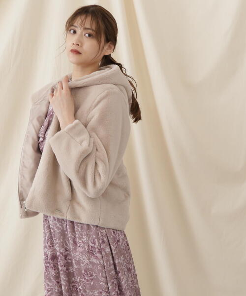 ｟ JILL by JILLSTUART ｠グロッシーフェイクファーフーディー セール】◇【eS】グロッシーフェイクファーフーディー（その他