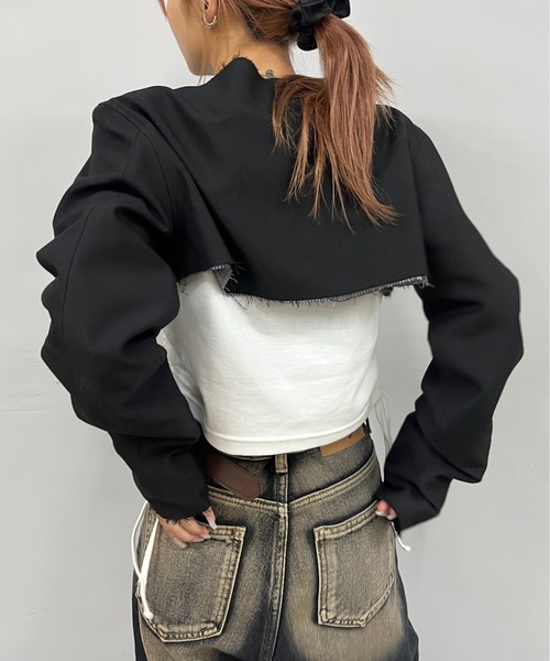 Six M(シックスエム)の「【Six/Mシックスエム】マイクロショートジャケット(その他アウター・レディース・ブラック/ブラウン/ネイビー・FREE)」の7枚目の写真
