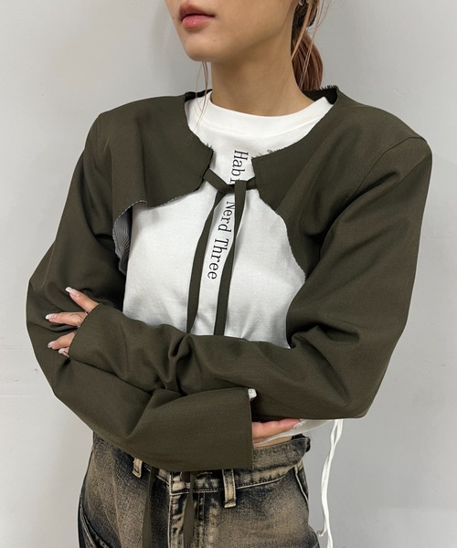 Six M(シックスエム)の「【Six/Mシックスエム】マイクロショートジャケット(その他アウター・レディース・ブラック/ブラウン/ネイビー・FREE)」の10枚目の写真