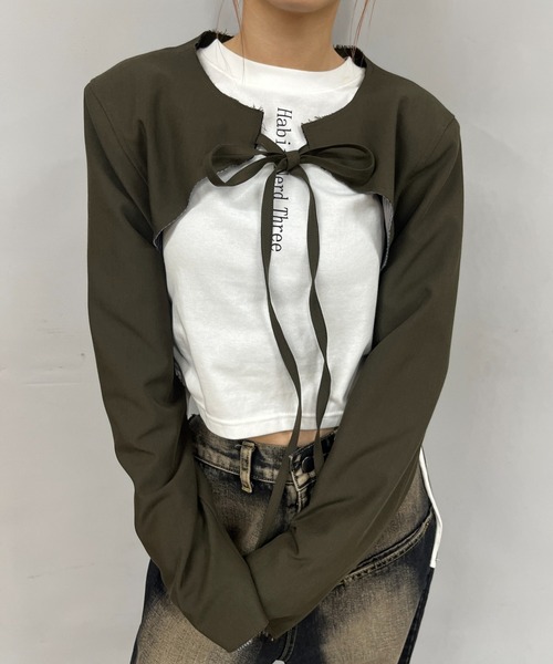 Six M(シックスエム)の「【Six/Mシックスエム】マイクロショートジャケット(その他アウター・レディース・ブラック/ブラウン/ネイビー・FREE)」の11枚目の写真