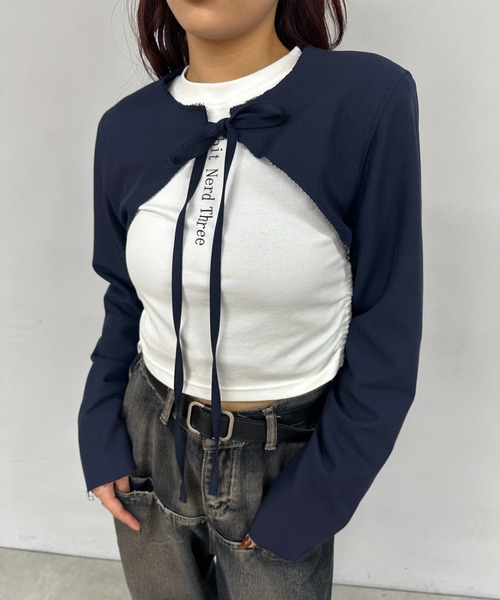 Six M(シックスエム)の「【Six/Mシックスエム】マイクロショートジャケット(その他アウター・レディース・ブラック/ブラウン/ネイビー・FREE)」の15枚目の写真