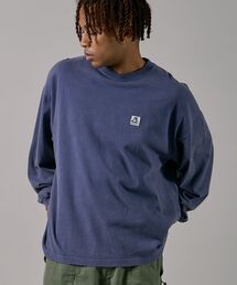 【BEN DAVIS(ベンデイビス)】 WASHED L/S LABEL TEE(WIDE) / ストーンウォッシュ フェード ピスネーム ロンT ワンポイント 長袖 ビッグシルエット