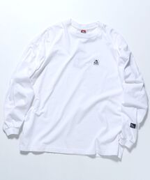 【BEN DAVIS(ベンデイビス)】 WASHED L/S LABEL TEE(WIDE) / ストーンウォッシュ フェード ピスネーム ロンT ワンポイント 長袖 ビッグシルエット