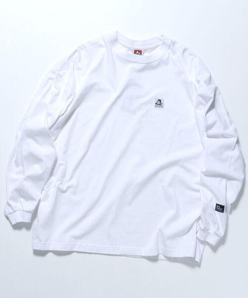 BEN DAVIS(ベンデイビス)】 WASHED L/S LABEL TEE(WIDE) / ストーン