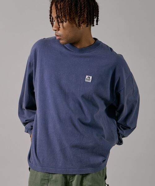 BEN DAVIS(ベンデイビス)の「【BEN DAVIS(ベンデイビス)】 WASHED L/S LABEL TEE(WIDE) / ストーンウォッシュ フェード ピスネーム ロンT ワンポイント 長袖 ビッグシルエット(Tシャツ/カットソー・メンズ・ブラック/ラベンダー/ネイビー/ダークグリーン/ホワイト・MEDIUM/LARGE/X-LARGE)」の16枚目の写真
