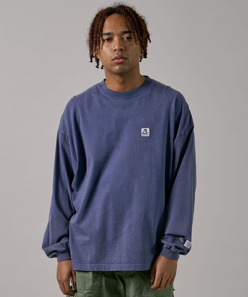 BEN DAVIS(ベンデイビス)の「【BEN DAVIS(ベンデイビス)】 WASHED L/S LABEL TEE(WIDE) / ストーンウォッシュ フェード ピスネーム ロンT ワンポイント 長袖 ビッグシルエット(Tシャツ/カットソー・メンズ・ブラック/ラベンダー/ネイビー/ダークグリーン/ホワイト・MEDIUM/LARGE/X-LARGE)」の17枚目の写真